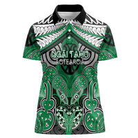 Aotearoa Iwi Ngai Tahu Personalised Women Polo Shirt Maori Kowhaiwhai Pattern LT19 Female Green - Polynesian Pride