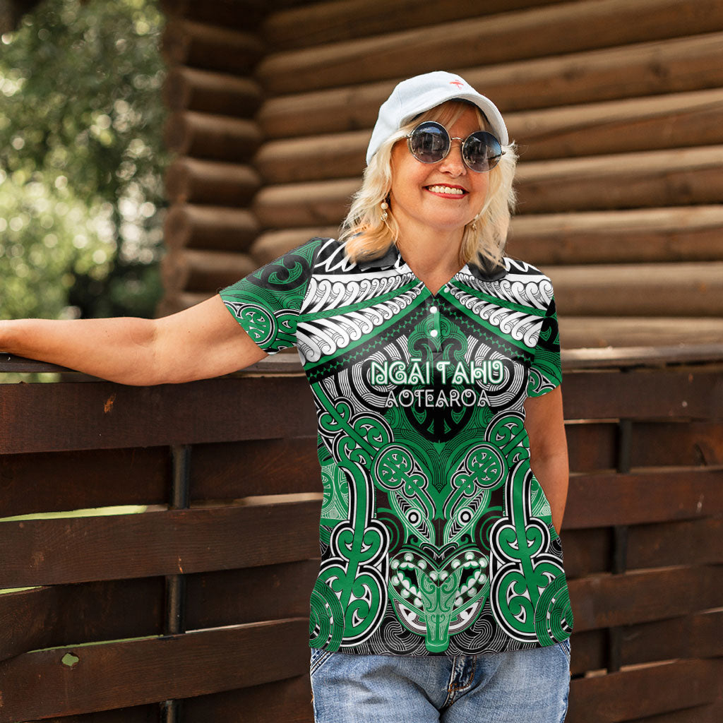 Aotearoa Iwi Ngai Tahu Personalised Women Polo Shirt Maori Kowhaiwhai Pattern LT19 - Polynesian Pride