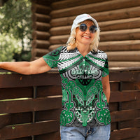 Aotearoa Iwi Ngai Tahu Personalised Women Polo Shirt Maori Kowhaiwhai Pattern LT19 - Polynesian Pride