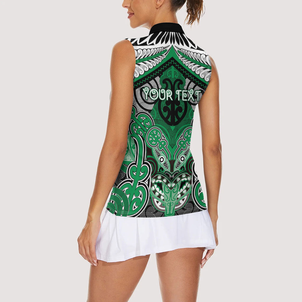 Aotearoa Iwi Ngai Tahu Personalised Women Sleeveless Polo Shirt Maori Kowhaiwhai Pattern LT19 - Polynesian Pride