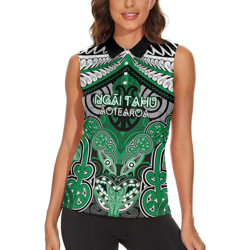 Aotearoa Iwi Ngai Tahu Personalised Women Sleeveless Polo Shirt Maori Kowhaiwhai Pattern LT19 - Polynesian Pride