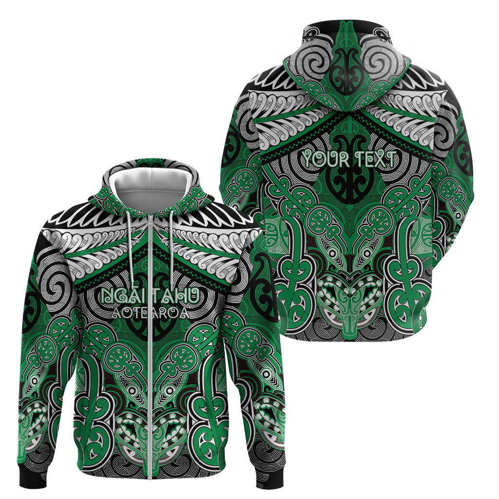 Aotearoa Iwi Ngai Tahu Personalised Zip Hoodie Maori Kowhaiwhai Pattern LT19 - Polynesian Pride