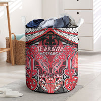 Aotearoa Iwi Te Arawa Laundry Basket Maori Kowhaiwhai Pattern LT19 Red - Polynesian Pride