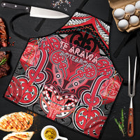 Aotearoa Iwi Te Arawa Apron Maori Kowhaiwhai Pattern LT19 Red - Polynesian Pride