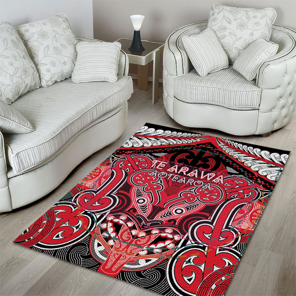 Aotearoa Iwi Te Arawa Area Rug Maori Kowhaiwhai Pattern LT19 - Polynesian Pride