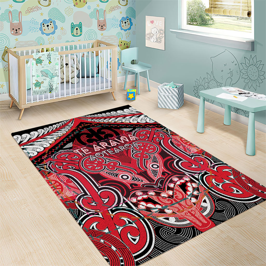 Aotearoa Iwi Te Arawa Area Rug Maori Kowhaiwhai Pattern LT19 - Polynesian Pride