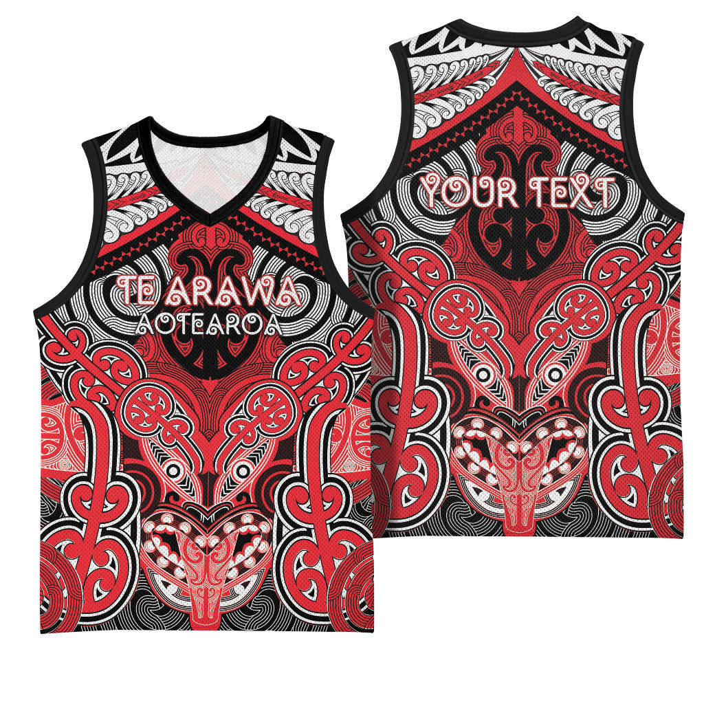 Aotearoa Iwi Te Arawa Personalised Basketball Jersey Maori Kowhaiwhai Pattern LT19 - Polynesian Pride