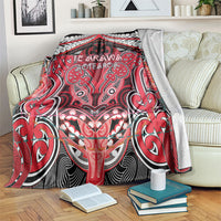 Aotearoa Iwi Te Arawa Blanket Maori Kowhaiwhai Pattern LT19 Red - Polynesian Pride