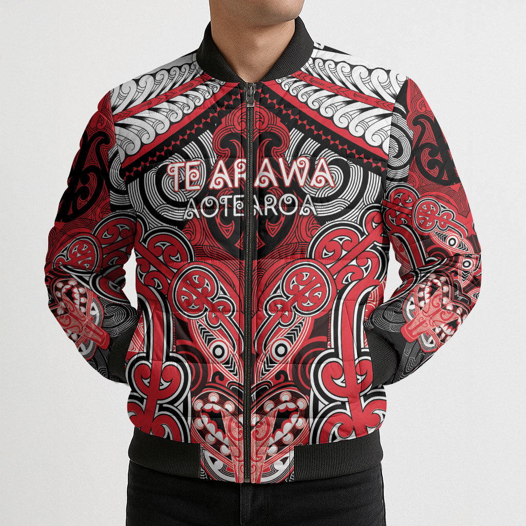 Aotearoa Iwi Te Arawa Personalised Bomber Puffer Jacket Maori Kowhaiwhai Pattern LT19 - Polynesian Pride