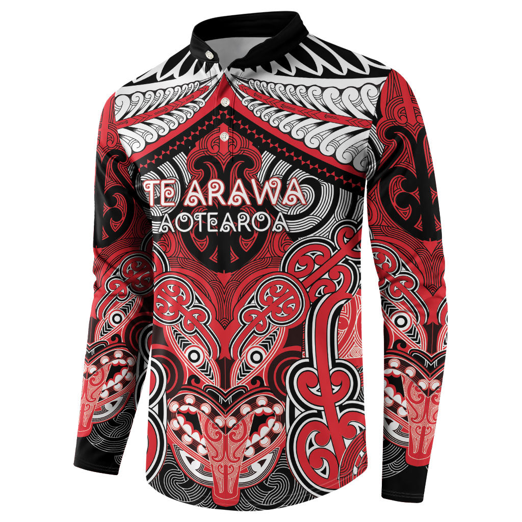 Aotearoa Iwi Te Arawa Personalised Button Sweatshirt Maori Kowhaiwhai Pattern LT19 - Polynesian Pride