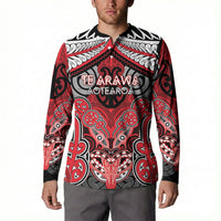 Aotearoa Iwi Te Arawa Personalised Button Sweatshirt Maori Kowhaiwhai Pattern LT19 - Polynesian Pride