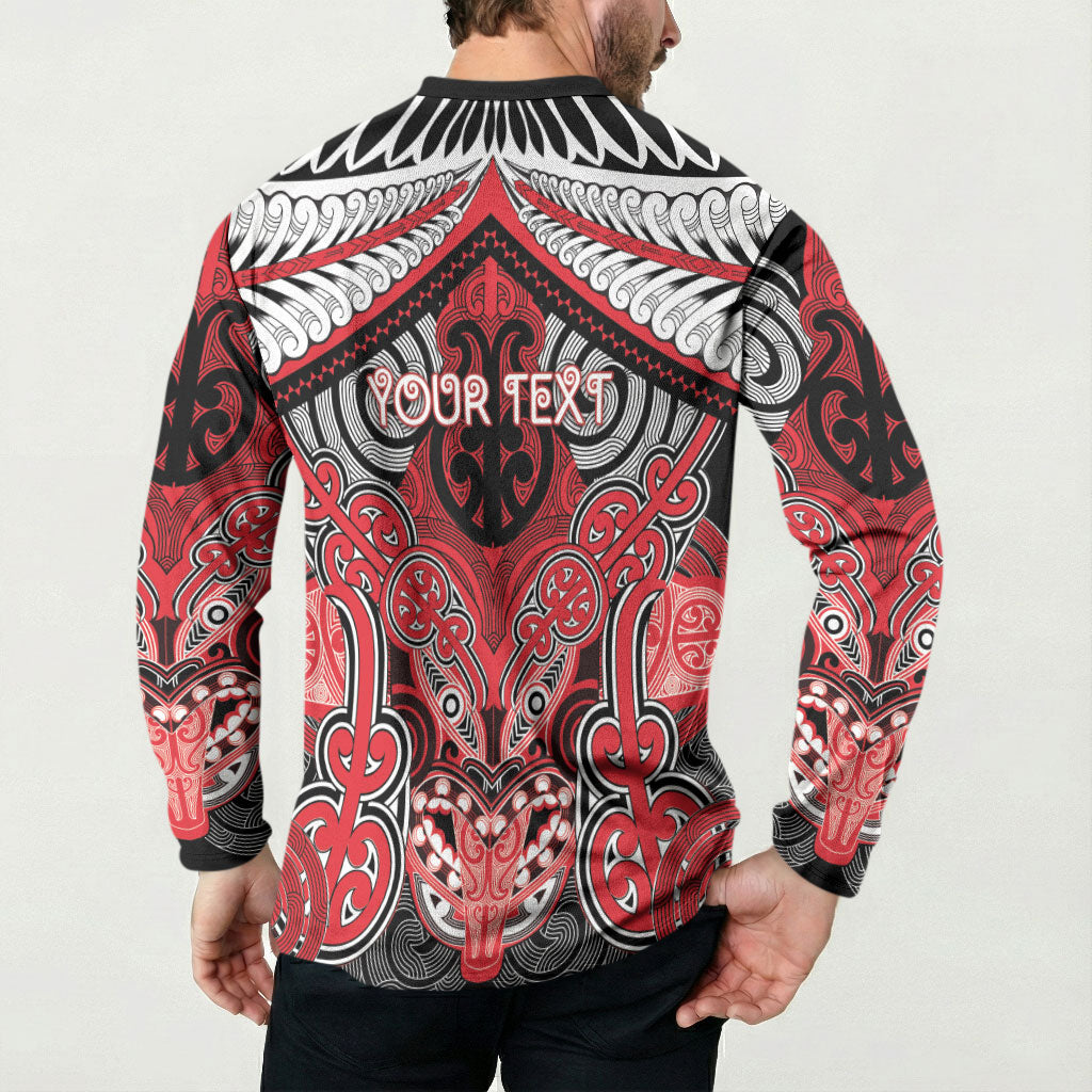 Aotearoa Iwi Te Arawa Personalised Button Sweatshirt Maori Kowhaiwhai Pattern LT19 - Polynesian Pride