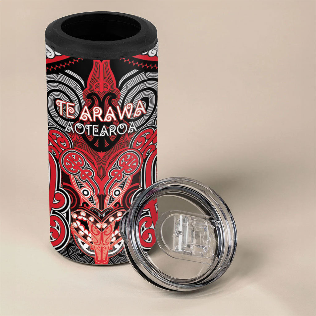Aotearoa Iwi Te Arawa Personalised 4 in 1 Can Cooler Tumbler Maori Kowhaiwhai Pattern LT19 - Polynesian Pride