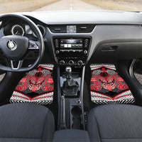 Aotearoa Iwi Te Arawa Personalised Car Mats Maori Kowhaiwhai Pattern LT19 Set 2pcs - Front Red - Polynesian Pride