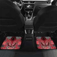 Aotearoa Iwi Te Arawa Personalised Car Mats Maori Kowhaiwhai Pattern LT19 Set 2pcs - Back Red - Polynesian Pride