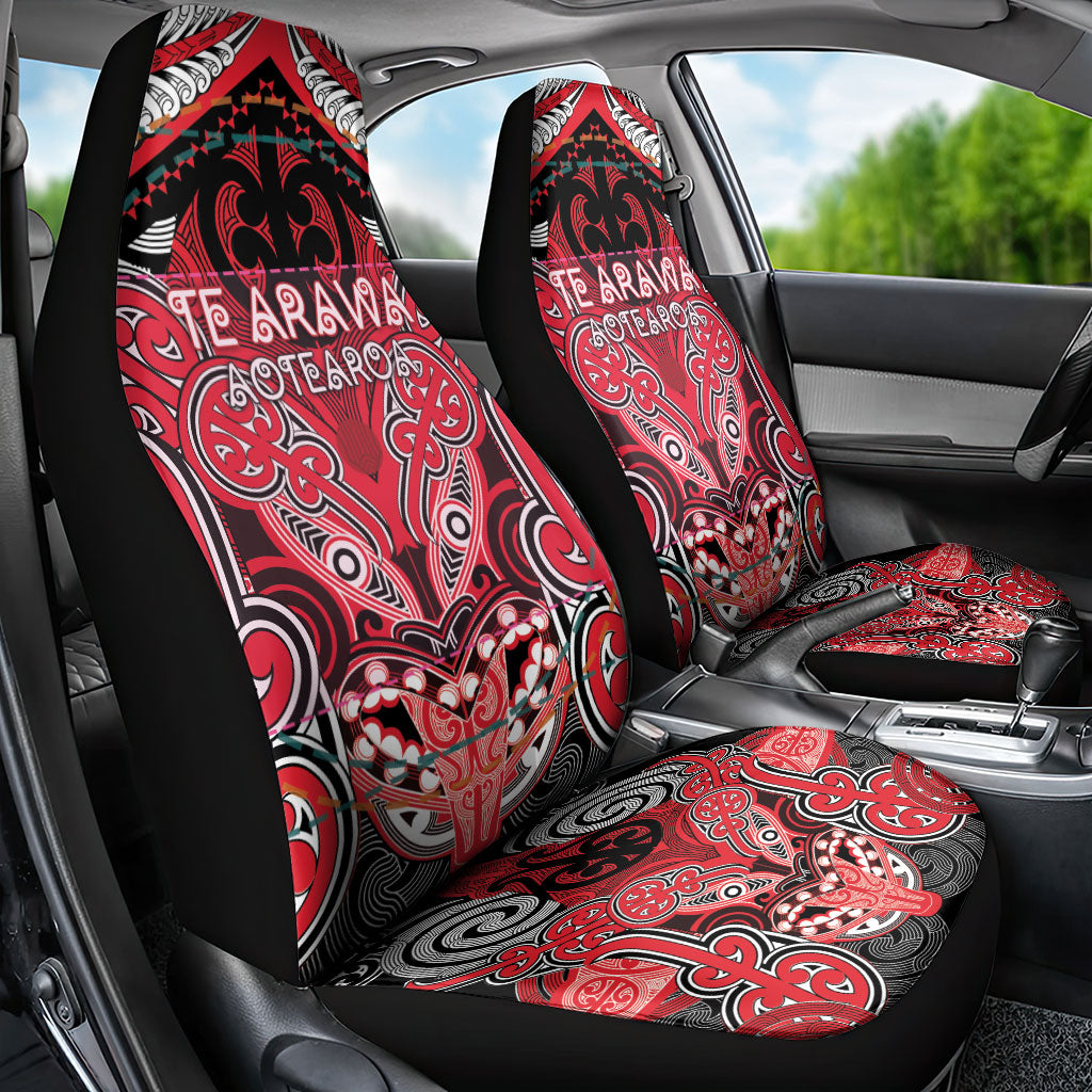 Aotearoa Iwi Te Arawa Car Seat Cover Maori Kowhaiwhai Pattern LT19 - Polynesian Pride