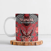 Aotearoa Iwi Te Arawa Personalised Ceramic Mug Maori Kowhaiwhai Pattern LT19 Red - Polynesian Pride