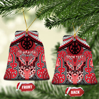 Aotearoa Iwi Te Arawa Personalised Ceramic Ornament Maori Kowhaiwhai Pattern LT19 Bell Flake Red - Polynesian Pride