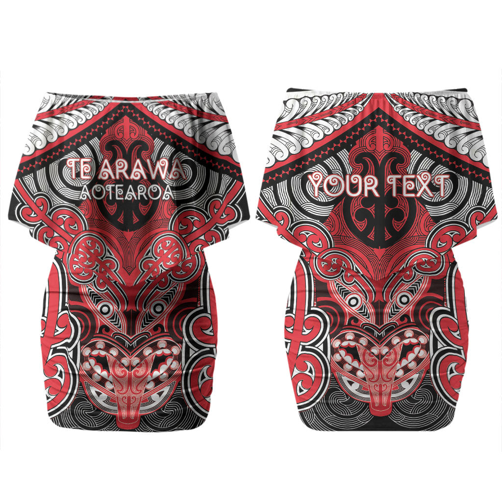 Aotearoa Iwi Te Arawa Personalised Couples Matching Off Shoulder Short Dress and Hawaiian Shirt Maori Kowhaiwhai Pattern LT19 - Polynesian Pride