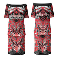Aotearoa Iwi Te Arawa Personalised Couples Matching Puletasi and Hawaiian Shirt Maori Kowhaiwhai Pattern LT19 - Polynesian Pride