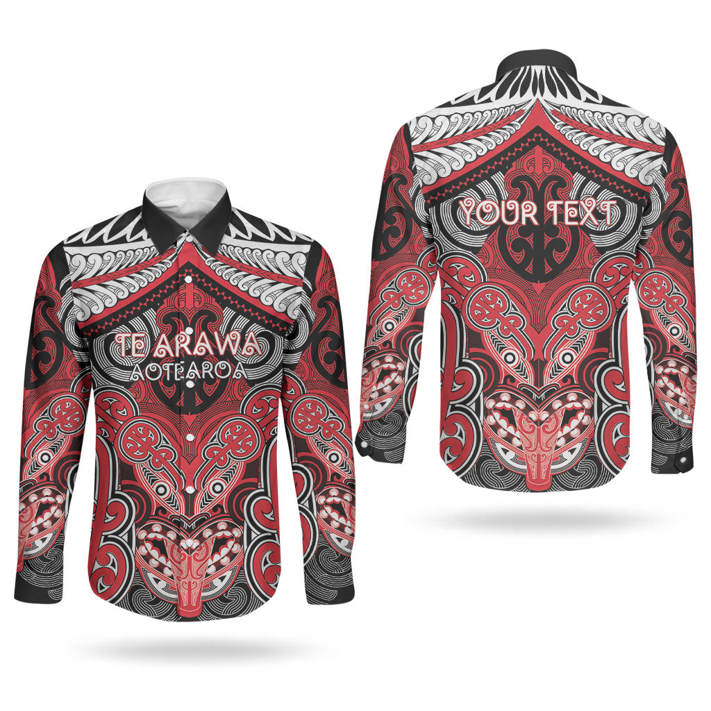 Aotearoa Iwi Te Arawa Personalised Couples Matching Puletasi and Long Sleeve Button Shirt Maori Kowhaiwhai Pattern LT19 - Polynesian Pride