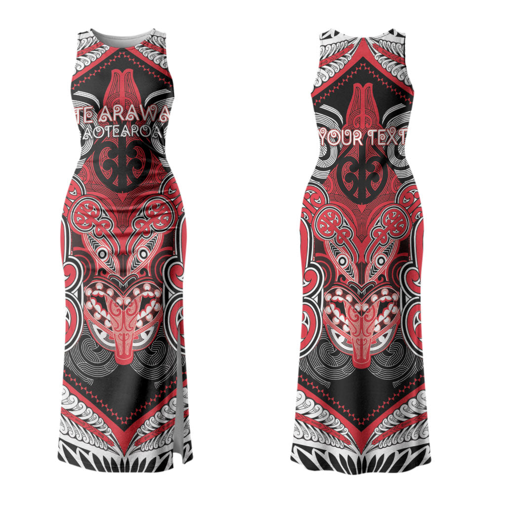 Aotearoa Iwi Te Arawa Personalised Couples Matching Tank Maxi Dress and Hawaiian Shirt Maori Kowhaiwhai Pattern LT19 - Polynesian Pride