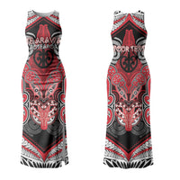 Aotearoa Iwi Te Arawa Personalised Couples Matching Tank Maxi Dress and Hawaiian Shirt Maori Kowhaiwhai Pattern LT19 - Polynesian Pride