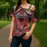 Aotearoa Iwi Te Arawa Personalised Cross Shoulder Shirt Maori Kowhaiwhai Pattern LT19 - Polynesian Pride