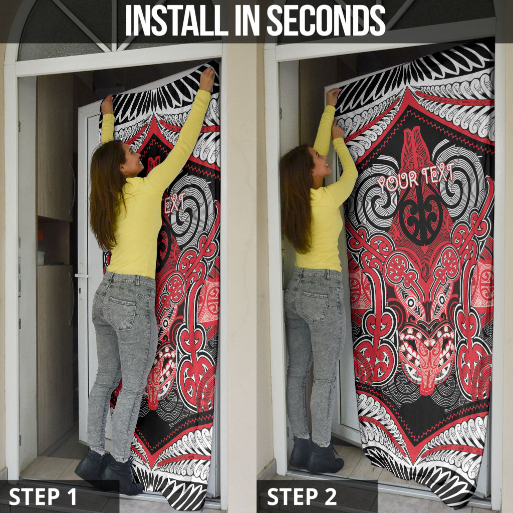 Aotearoa Iwi Te Arawa Personalised Door Cover Maori Kowhaiwhai Pattern LT19 - Polynesian Pride