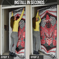 Aotearoa Iwi Te Arawa Personalised Door Cover Maori Kowhaiwhai Pattern LT19 - Polynesian Pride