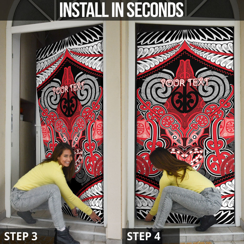 Aotearoa Iwi Te Arawa Personalised Door Cover Maori Kowhaiwhai Pattern LT19 - Polynesian Pride