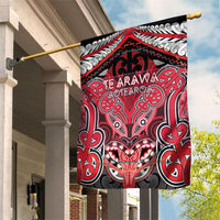 Aotearoa Iwi Te Arawa Garden Flag Maori Kowhaiwhai Pattern LT19 House Flag Red - Polynesian Pride