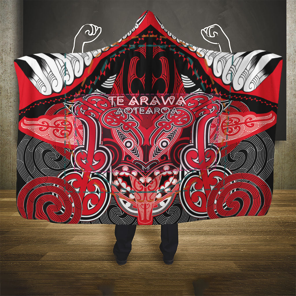 Aotearoa Iwi Te Arawa Hooded Blanket Maori Kowhaiwhai Pattern LT19 - Polynesian Pride