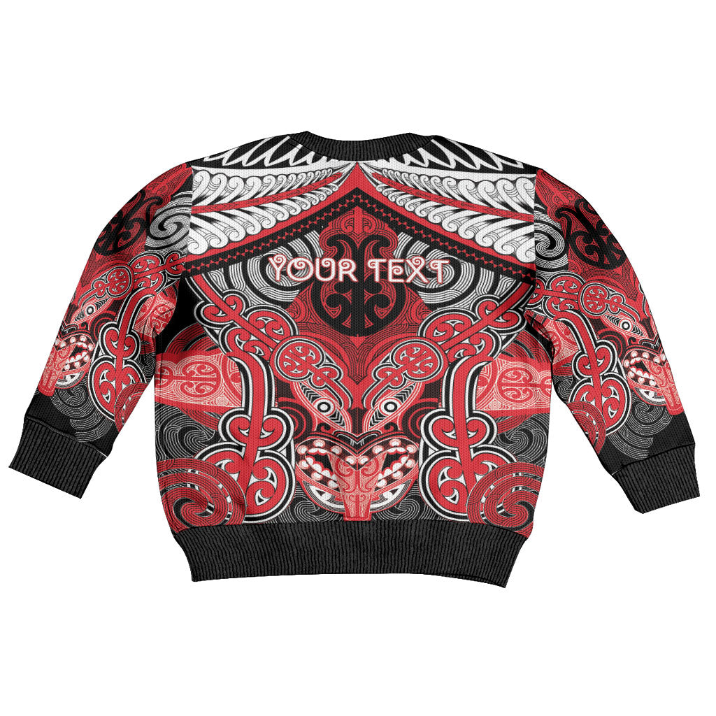 Aotearoa Iwi Te Arawa Personalised Kid Ugly Christmas Sweater Maori Kowhaiwhai Pattern LT19 - Polynesian Pride