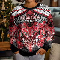 Aotearoa Iwi Te Arawa Personalised Kid Ugly Christmas Sweater Maori Kowhaiwhai Pattern LT19 - Polynesian Pride