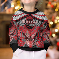 Aotearoa Iwi Te Arawa Personalised Kid Ugly Christmas Sweater Maori Kowhaiwhai Pattern LT19 - Polynesian Pride