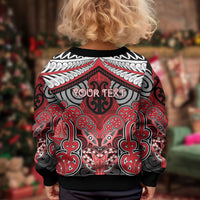 Aotearoa Iwi Te Arawa Personalised Kid Ugly Christmas Sweater Maori Kowhaiwhai Pattern LT19 - Polynesian Pride