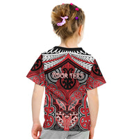 Aotearoa Iwi Te Arawa Personalised Kid T Shirt Maori Kowhaiwhai Pattern LT19 - Polynesian Pride