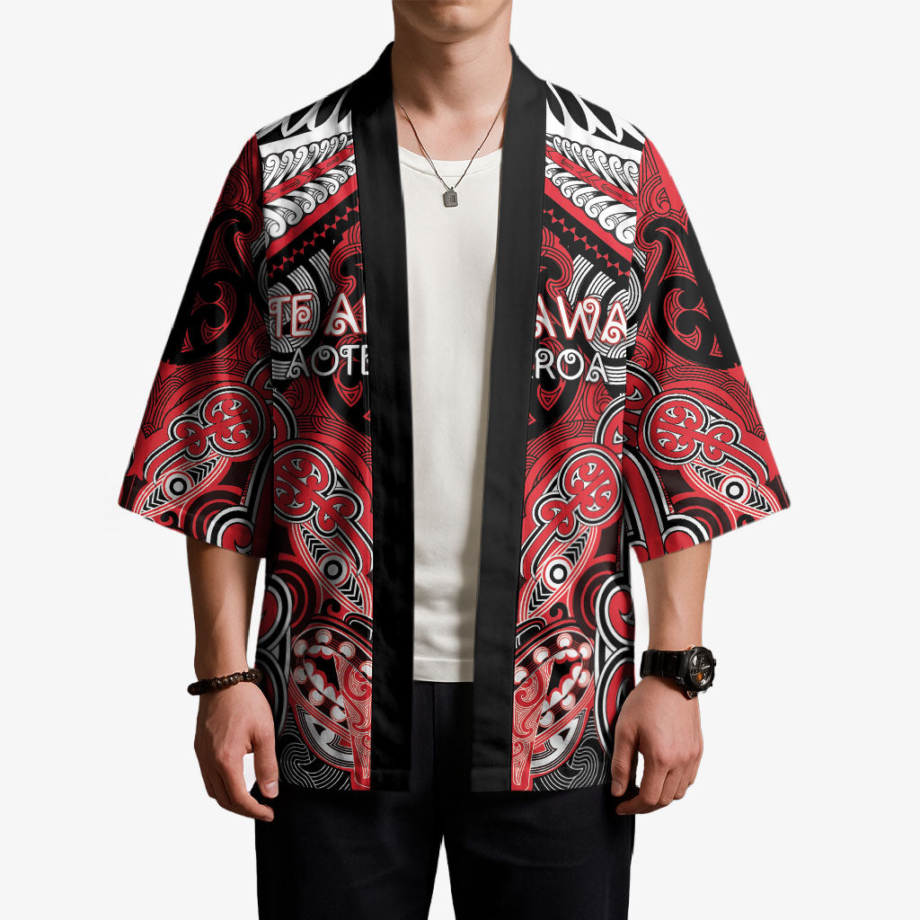 Aotearoa Iwi Te Arawa Personalised Kimono Maori Kowhaiwhai Pattern LT19 - Polynesian Pride