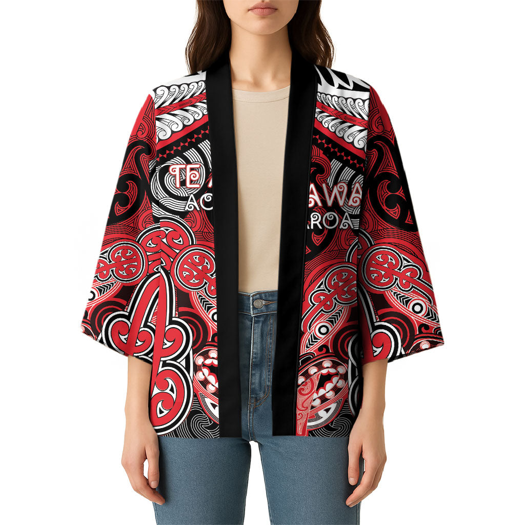 Aotearoa Iwi Te Arawa Personalised Kimono Maori Kowhaiwhai Pattern LT19 - Polynesian Pride