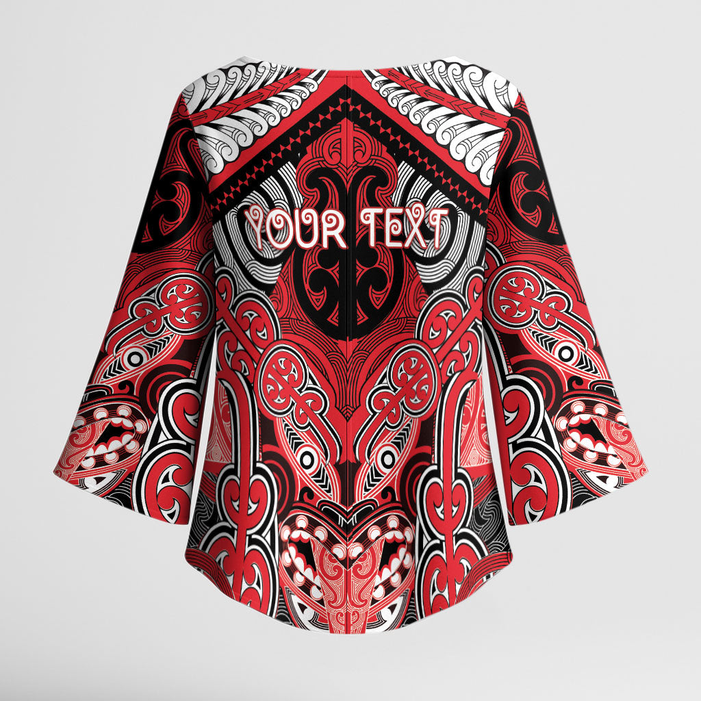 Aotearoa Iwi Te Arawa Personalised Kimono Sleeve Blouse Maori Kowhaiwhai Pattern LT19 - Polynesian Pride