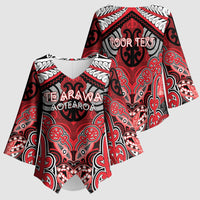 Aotearoa Iwi Te Arawa Personalised Kimono Sleeve Blouse Maori Kowhaiwhai Pattern LT19 - Polynesian Pride