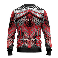 Aotearoa Iwi Te Arawa Personalised Ugly Christmas Sweater Maori Kowhaiwhai Pattern LT19 - Polynesian Pride