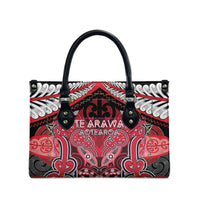 Aotearoa Iwi Te Arawa Leather Bag Maori Kowhaiwhai Pattern LT19 - Polynesian Pride