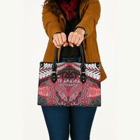 Aotearoa Iwi Te Arawa Leather Bag Maori Kowhaiwhai Pattern LT19 - Polynesian Pride