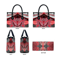 Aotearoa Iwi Te Arawa Leather Bag Maori Kowhaiwhai Pattern LT19 - Polynesian Pride
