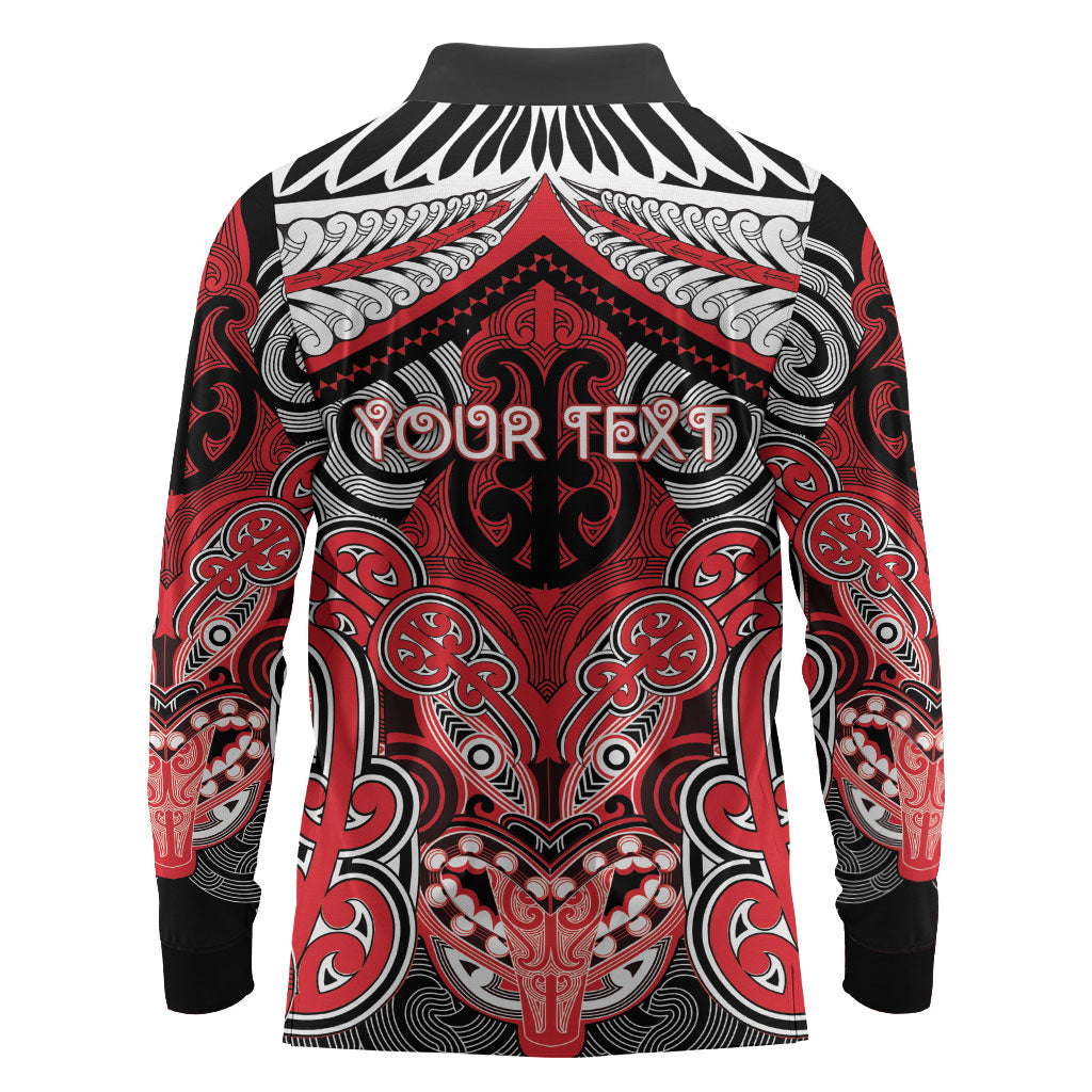 Aotearoa Iwi Te Arawa Personalised Long Sleeve Polo Shirt Maori Kowhaiwhai Pattern LT19 - Polynesian Pride