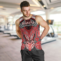 Aotearoa Iwi Te Arawa Personalised Men Tank Top Maori Kowhaiwhai Pattern LT19 Red - Polynesian Pride