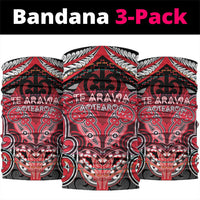 Aotearoa Iwi Te Arawa Neck Gaiter Maori Kowhaiwhai Pattern LT19 package One Size: 25*50cm Red - Polynesian Pride