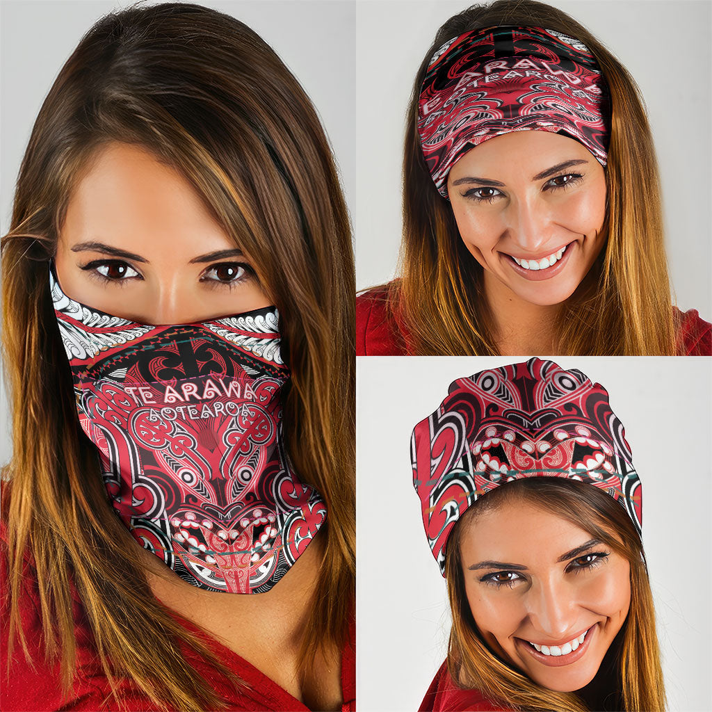 Aotearoa Iwi Te Arawa Neck Gaiter Maori Kowhaiwhai Pattern LT19 - Polynesian Pride